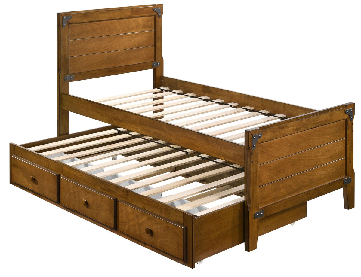 Granger Twin Captain's Bed with Trundle Rustic Honey Half Price Furniture