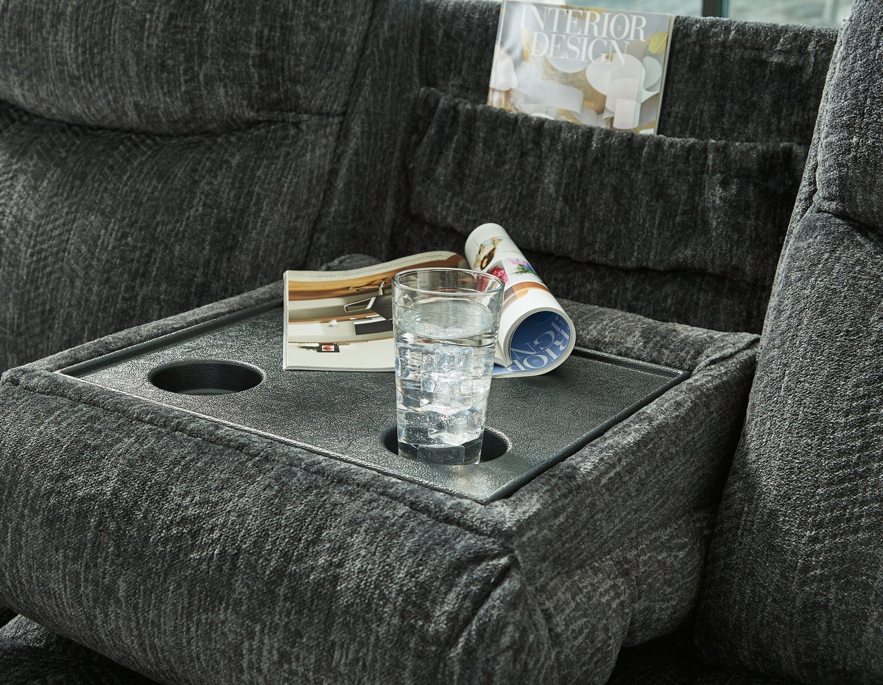 Martinglenn Reclining Sofa with Drop Down Table - Half Price Furniture