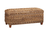 Laughton Hand-Woven Banana Leaf Storage Trunk Amber Half Price Furniture