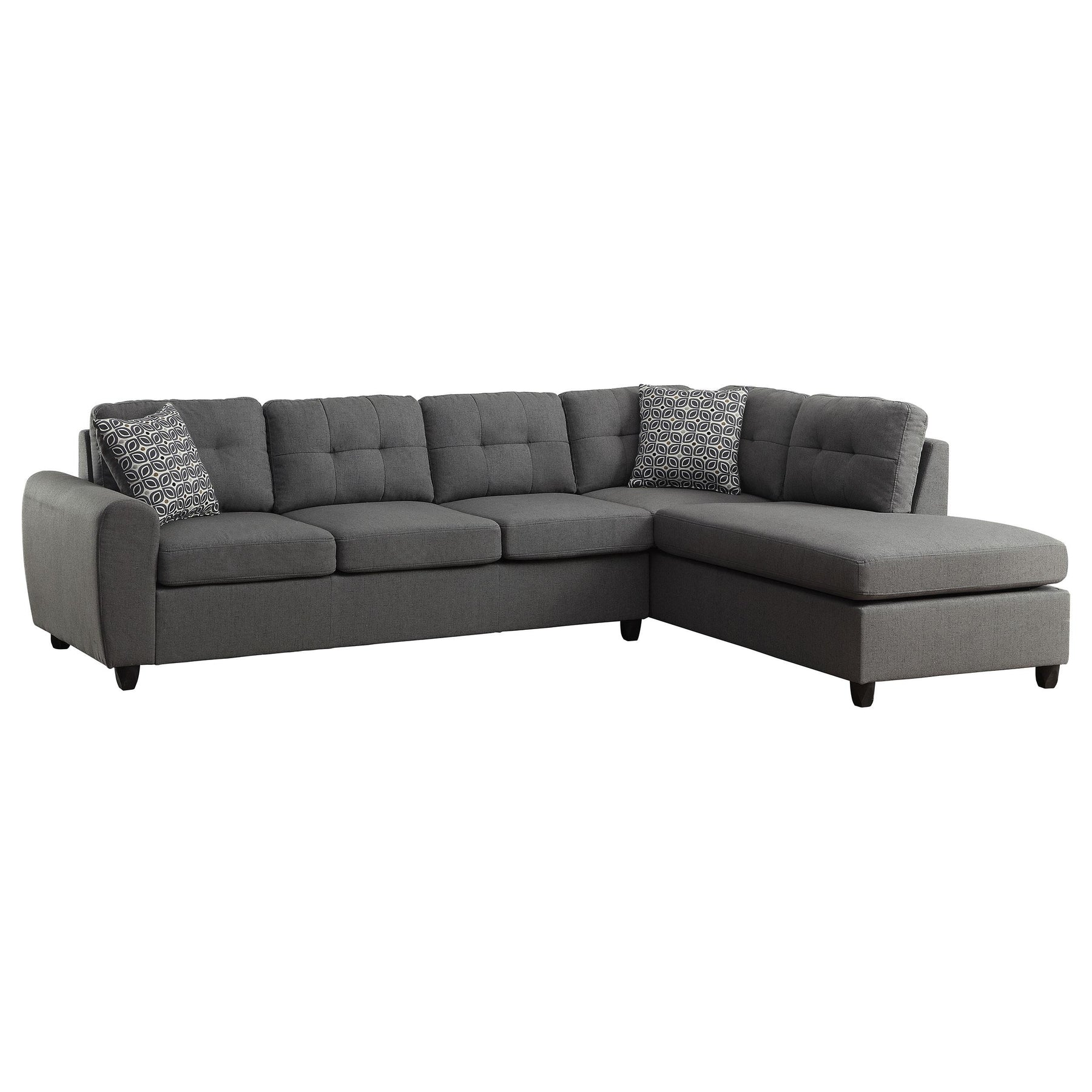 Stonenesse Tufted Sectional Grey Half Price Furniture