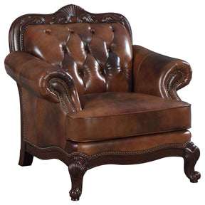 Victoria Rolled Arm Chair Tri-tone and Brown Half Price Furniture