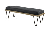 Chad Upholstered Bench with Hairpin Legs Dark Blue Half Price Furniture