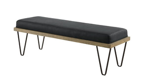 Chad Upholstered Bench with Hairpin Legs Dark Blue Half Price Furniture