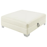 Chaviano Upholstered Ottoman Pearl White  Half Price Furniture