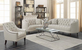 Avonlea Upholstered Tufted Living Room Set Grey Half Price Furniture