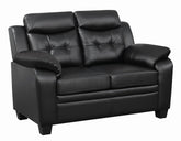 Finley Tufted Upholstered Loveseat Black Half Price Furniture