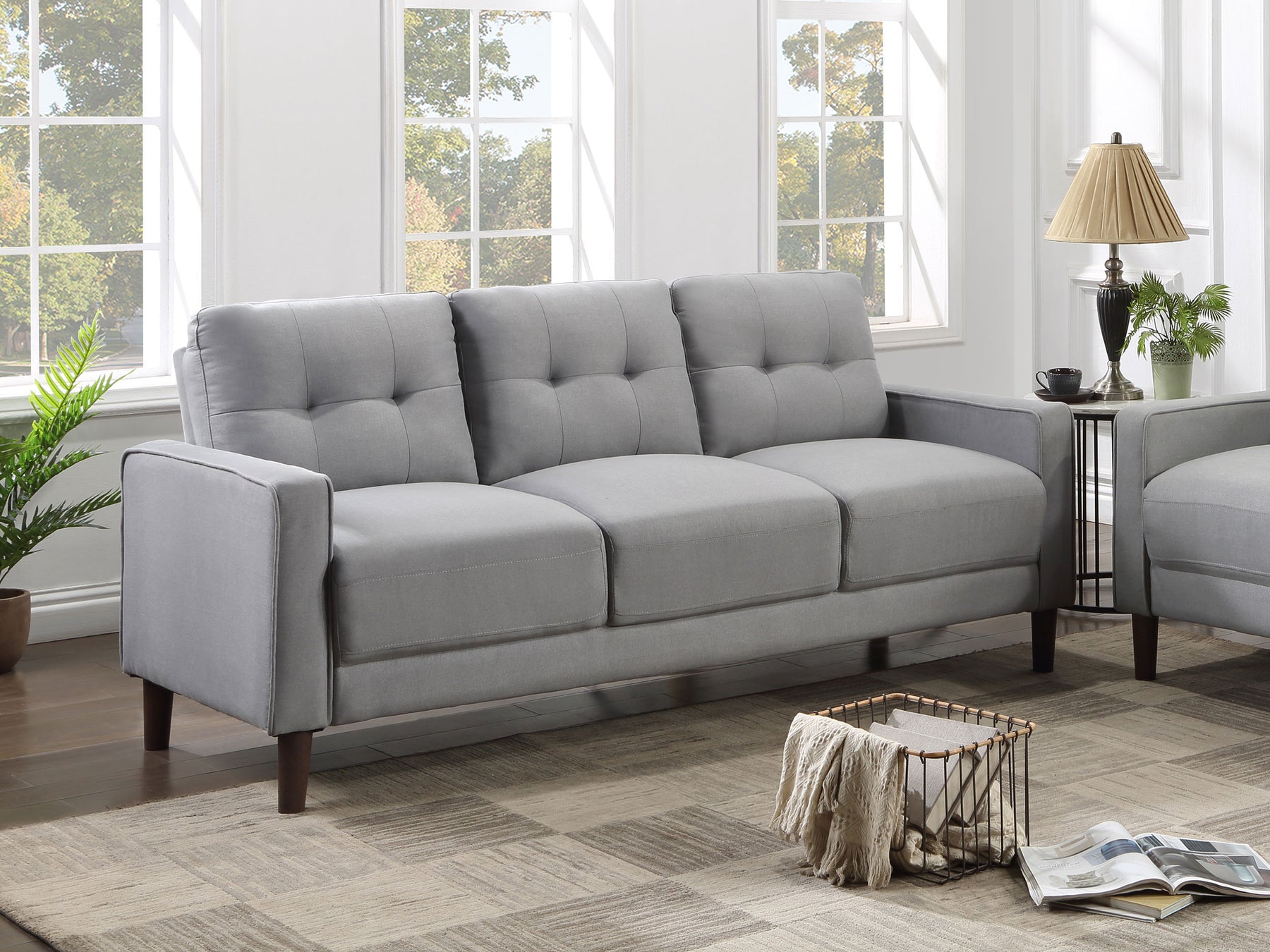 Bowen Upholstered Track Arms Tufted Sofa Half Price Furniture