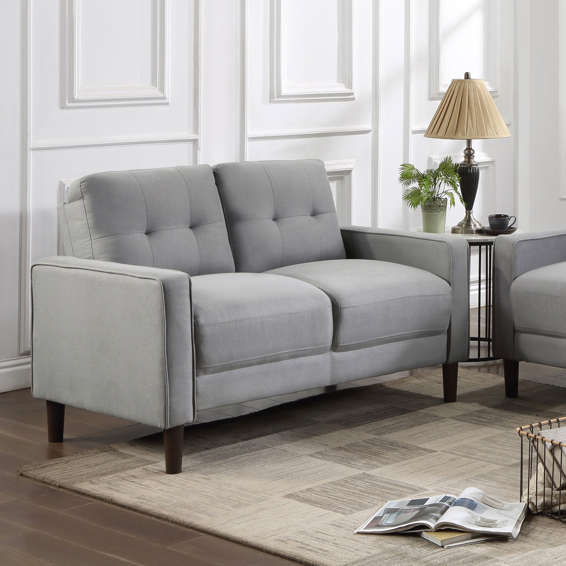 Bowen Upholstered Track Arms Tufted Loveseat Half Price Furniture