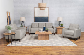 Bowen Upholstered Track Arms Tufted Sofa Set - Half Price Furniture