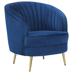 Sophia Upholstered Vertical Channel Tufted Chair Blue Half Price Furniture