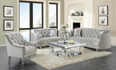 Avonlea 3-piece Tufted Living Room Set Grey Half Price Furniture