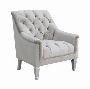 Avonlea Sloped Arm Tufted Chair Grey Half Price Furniture