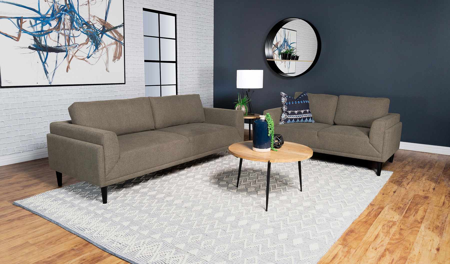 Rilynn Upholstered Track Arms Sofa Set Half Price Furniture