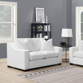 Ashlyn Upholstered Sloped Arms Loveseat White Half Price Furniture