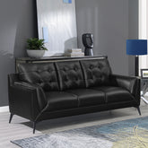 Moira Upholstered Tufted Sofa with Track Arms Black Half Price Furniture