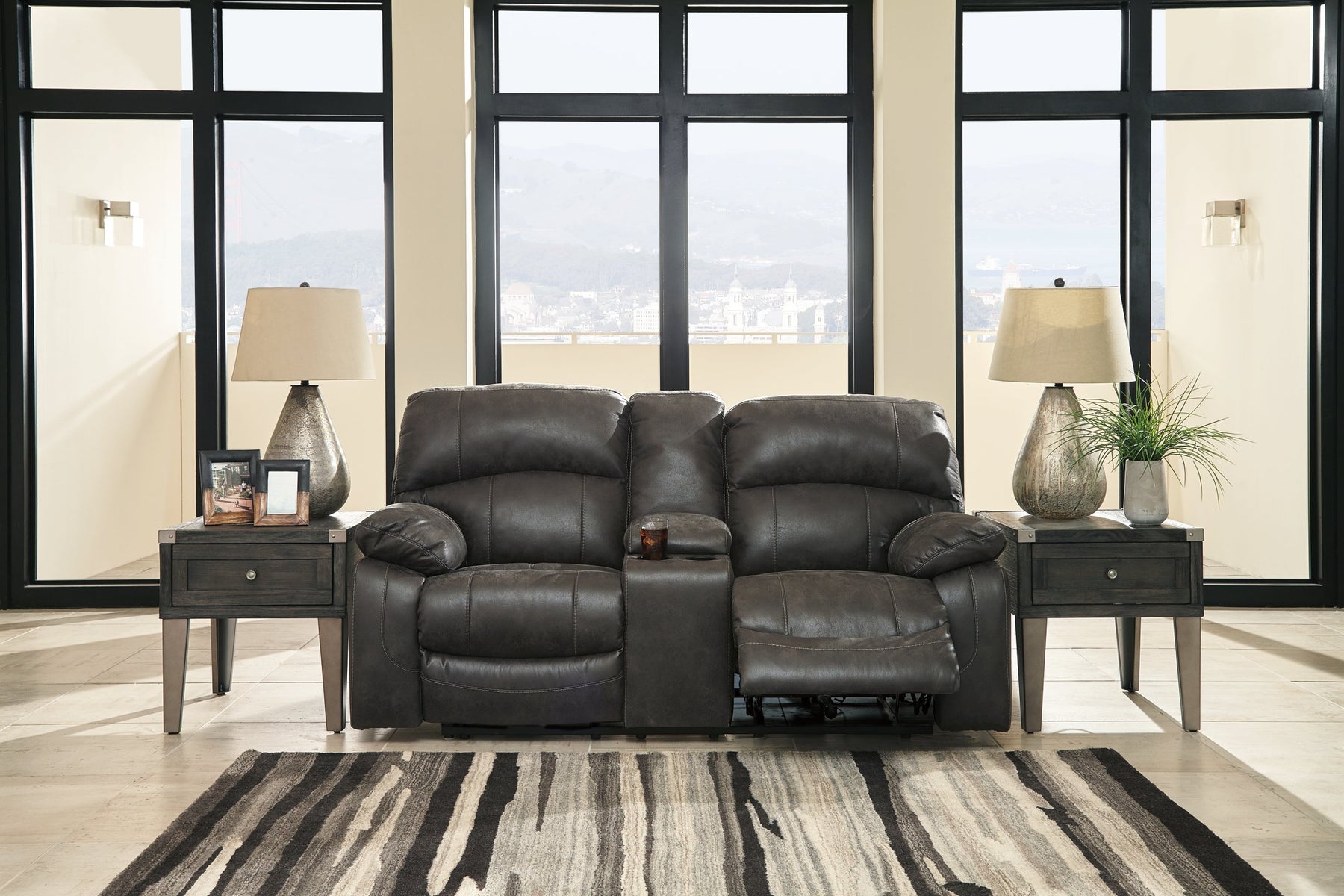 Dunwell Power Reclining Loveseat with Console - Half Price Furniture