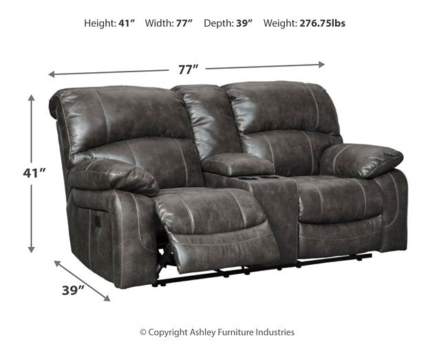 Dunwell Power Reclining Loveseat with Console - Half Price Furniture