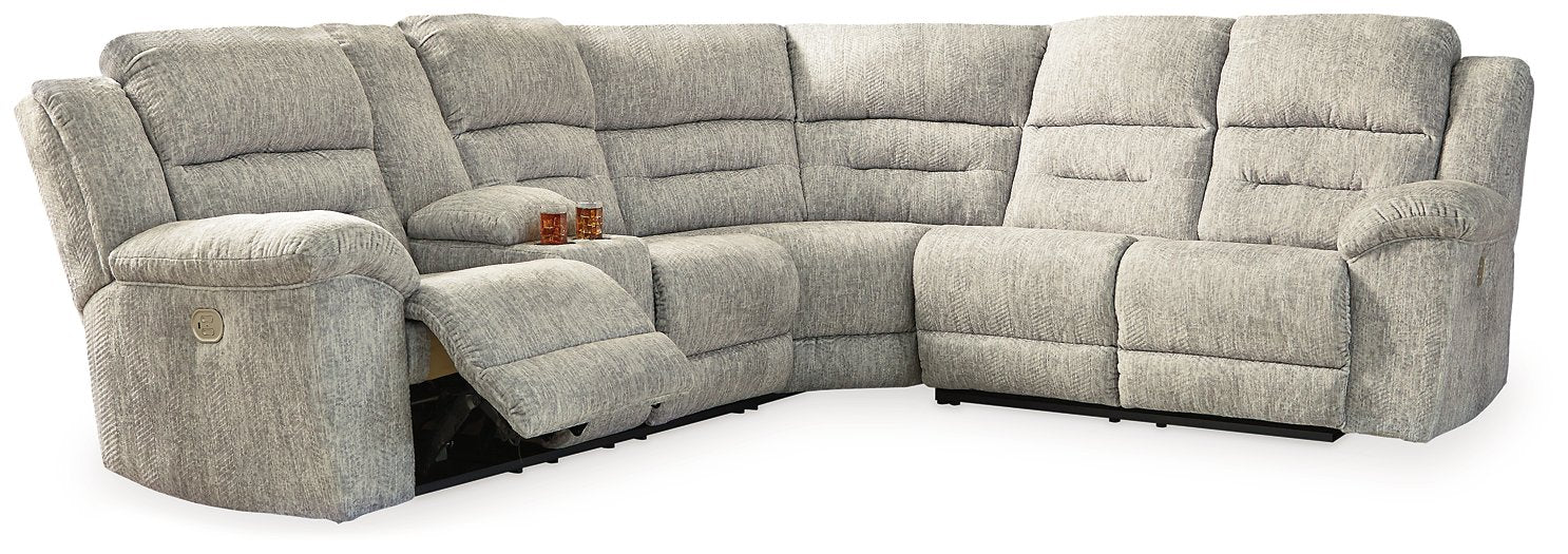 Family Den 3-Piece Power Reclining Sectional Half Price Furniture