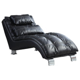 Dilleston Upholstered Chaise Black Half Price Furniture