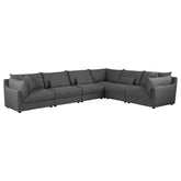 Sasha 6-Piece Upholstered Modular Sectional Barely Black  Half Price Furniture
