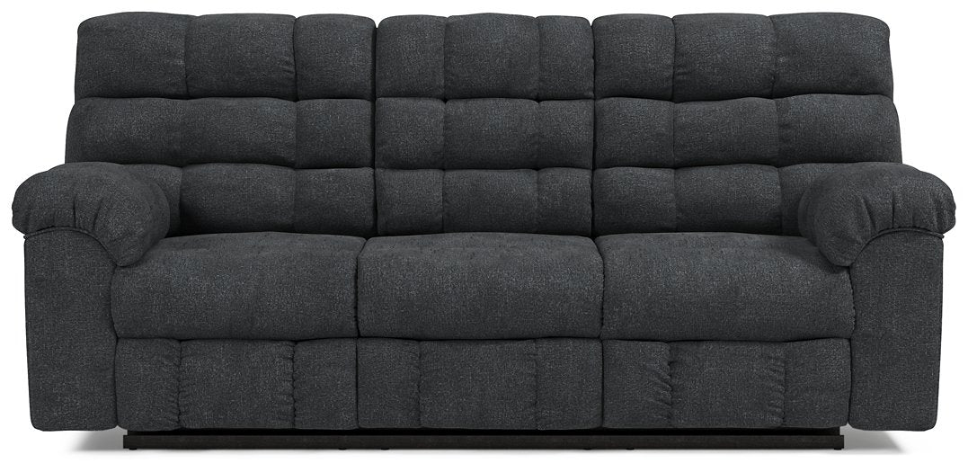 Wilhurst Reclining Sofa with Drop Down Table Half Price Furniture