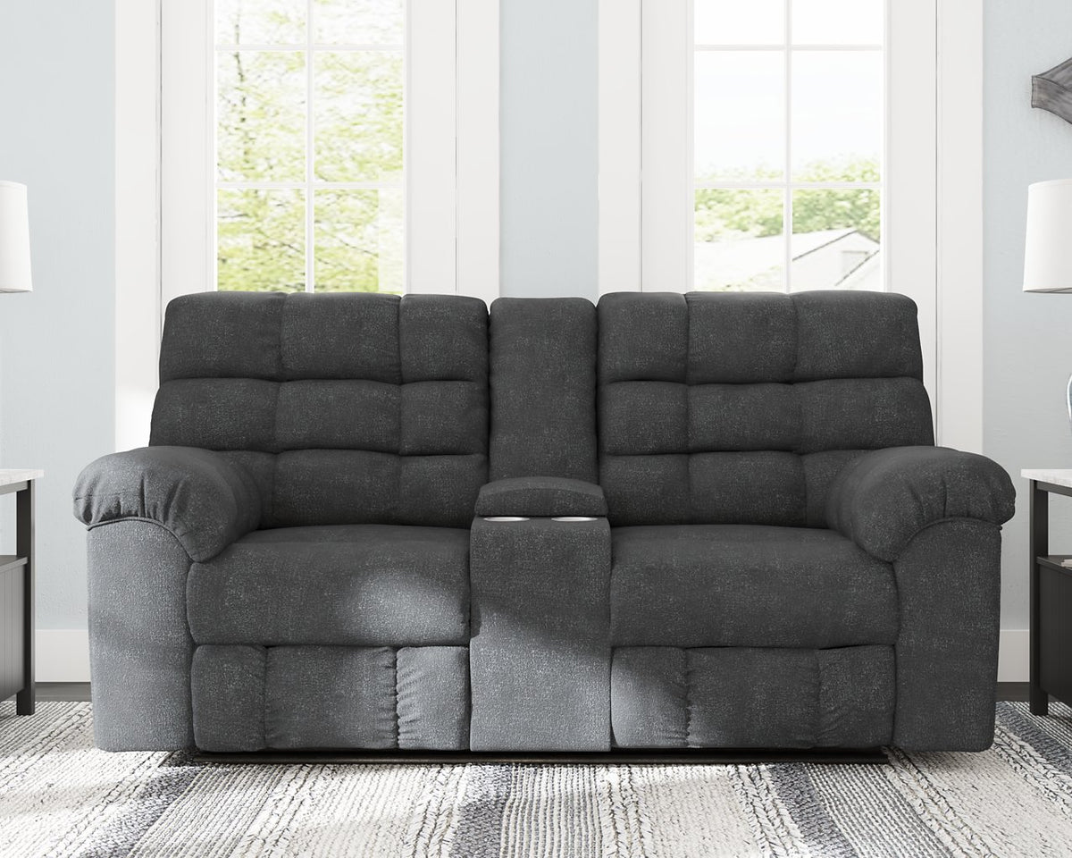 Wilhurst Reclining Loveseat with Console - Half Price Furniture