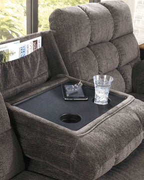 Acieona Reclining Sofa with Drop Down Table - Half Price Furniture