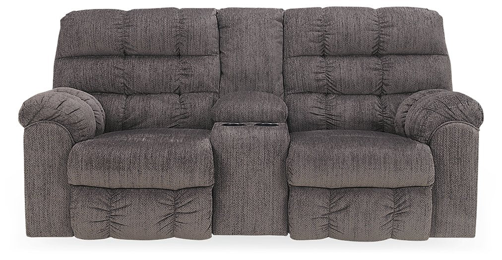 Acieona Reclining Loveseat with Console  Half Price Furniture