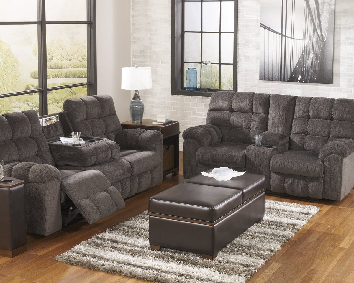 Acieona Reclining Sofa with Drop Down Table - Half Price Furniture