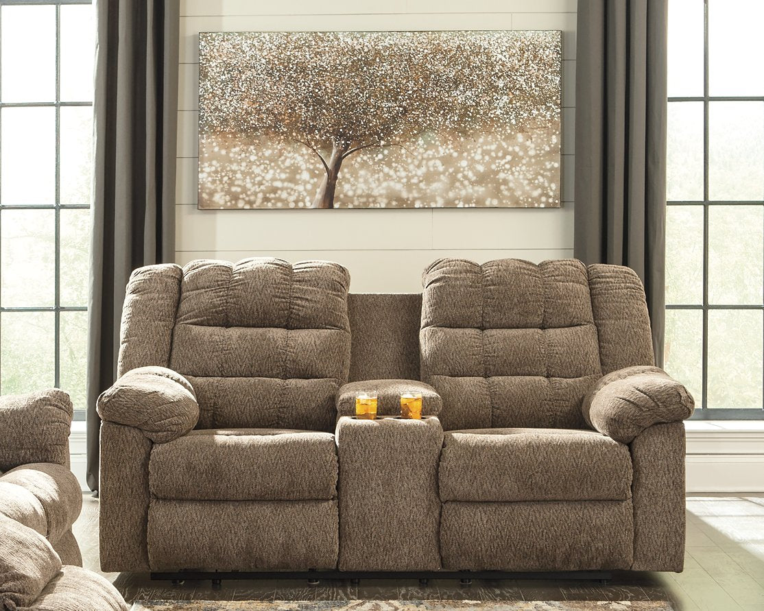 Workhorse Reclining Loveseat with Console - Half Price Furniture