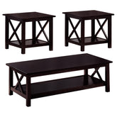 Rachelle 3-piece Occasional Table Set Deep Merlot Half Price Furniture