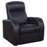 Cyrus Home Theater Upholstered Recliner Black Half Price Furniture