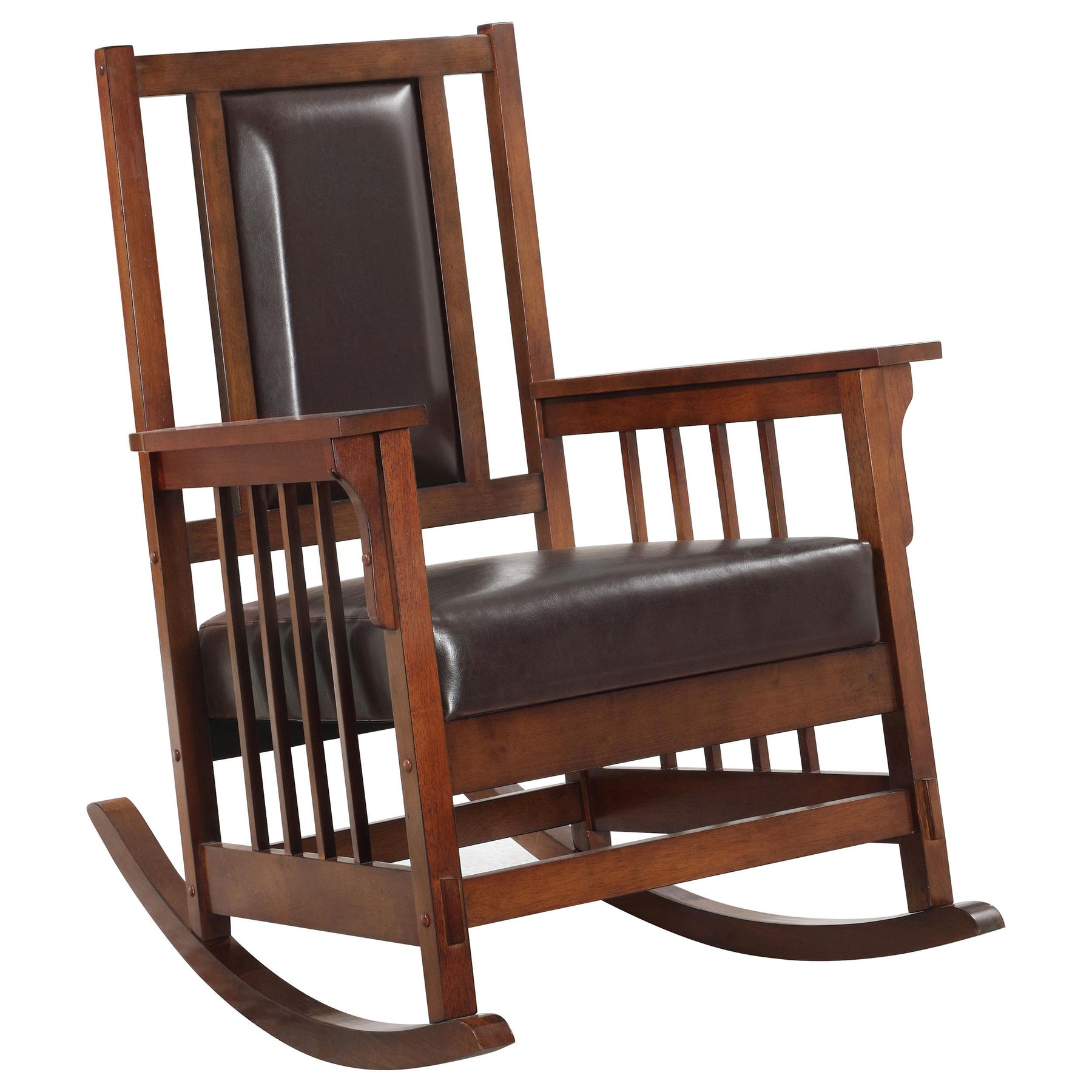 Ida Upholstered Rocking Chair Tobacco and Dark Brown Half Price Furniture