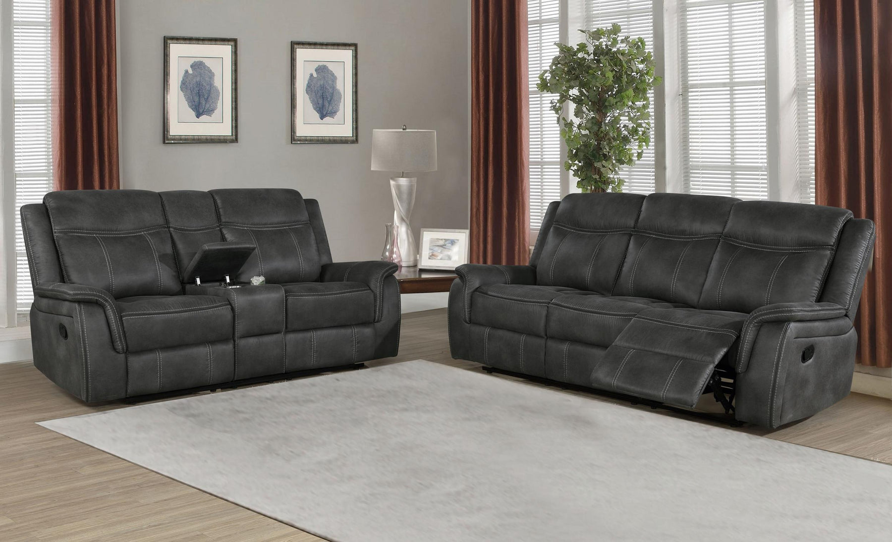 Lawrence 2-Piece Upholstered Tufted Living Room Set Half Price Furniture