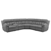 Bahrain 6-piece Upholstered Power Sectional Charcoal Half Price Furniture