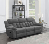 Bahrain Upholstered Motion Sofa Charcoal Half Price Furniture