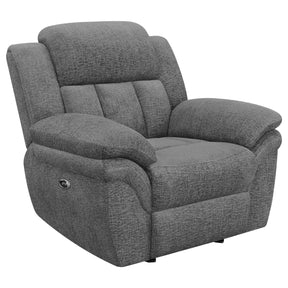 Bahrain Upholstered Power Glider Recliner Charcoal Half Price Furniture