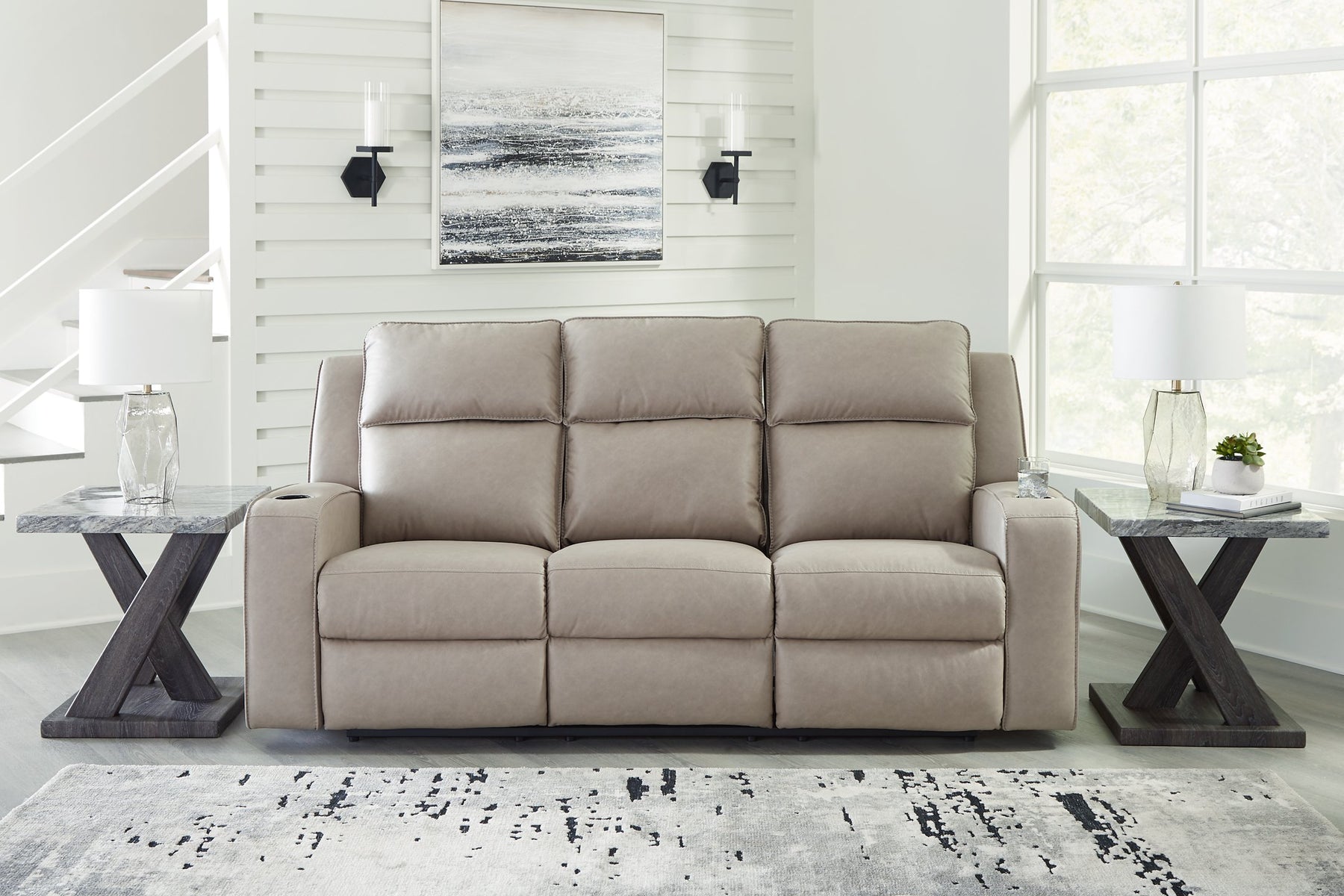 Lavenhorne Reclining Sofa with Drop Down Table - Half Price Furniture