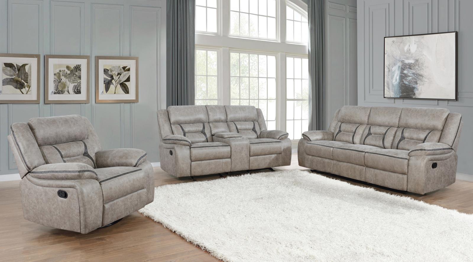 Greer 3-Piece Upholstered Tufted Living Room Set Half Price Furniture