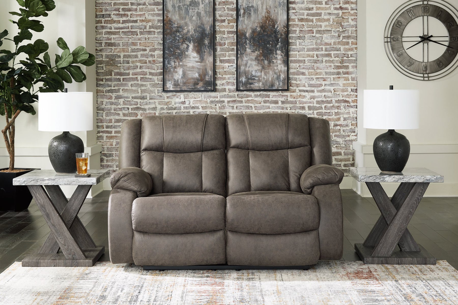 First Base Reclining Loveseat - Half Price Furniture