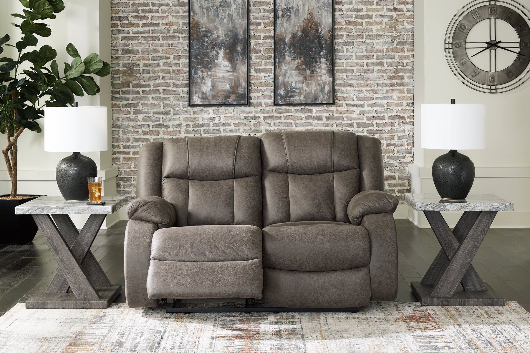 First Base Reclining Loveseat - Half Price Furniture