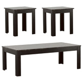 Rhodes 3-piece Faux-marble Top Occasional Table Set Black Half Price Furniture