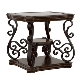 Laney End Table Deep Merlot and Clear Half Price Furniture