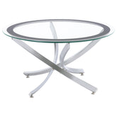 Brooke Glass Top Coffee Table Chrome and Black Half Price Furniture