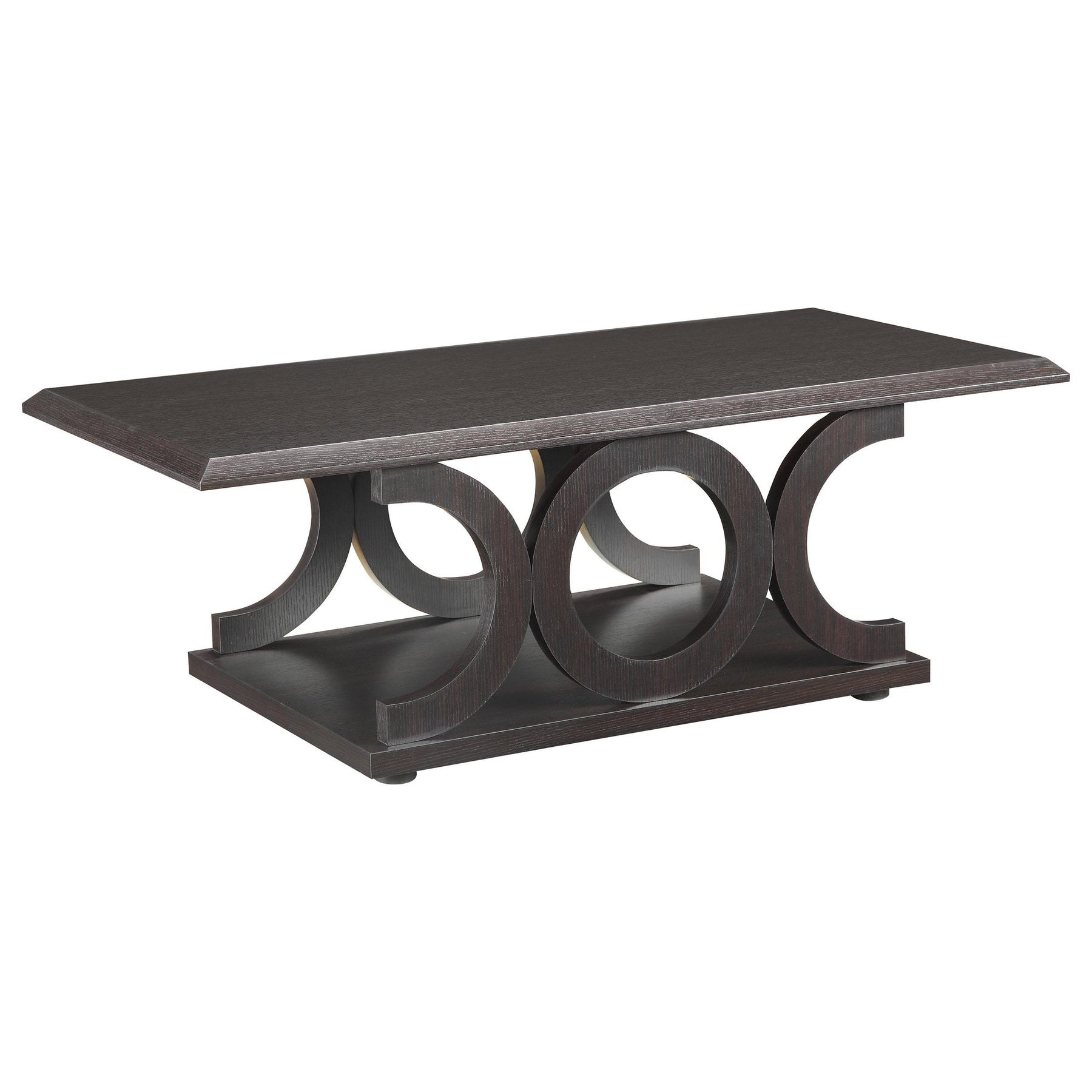 Shelly C-shaped Base Coffee Table Cappuccino Half Price Furniture