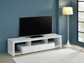 Jude 2-drawer 71" TV Stand With Shelving White High Gloss Half Price Furniture