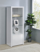 Jude 3-shelf Media Tower With Storage Cabinet White High Gloss Half Price Furniture