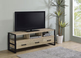 James 3-drawer Composite Wood 60" TV Stand Antique Pine  Half Price Furniture