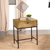 Stephie 1-drawer Rectangular End Table Honey Brown Half Price Furniture