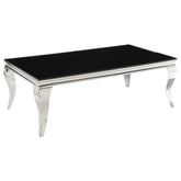 Luna Rectangular Coffee Table Chrome and Black Half Price Furniture